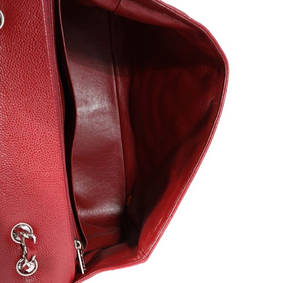 Chanel Red Quilted Caviar Jumbo Classic Single Flap Bag - Picture 8 of 8